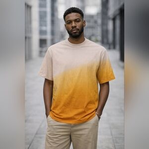 Mens| Sun + Stone Orange Ombre Tshirt RJ0525-R